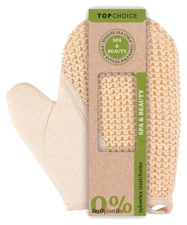Mănușă de baie din sisal Top Choice – exfoliere naturală, curățare profundă, efect revitalizant