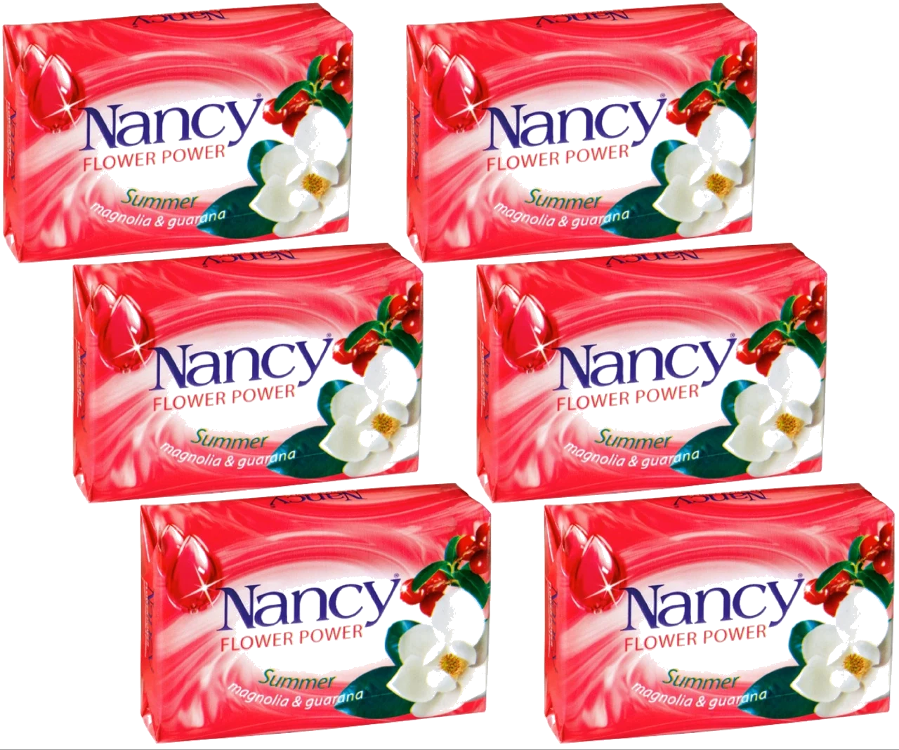 Set 6 x Săpun Nancy cu Magnolie și Guarana 60 g – prospețime florală pentru întreaga familie